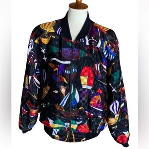 Vintage Mighty steampunk print bomber jacket